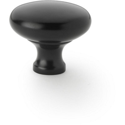 Victorian Round Door Knob - Matt Black 38mm - Kitchen Cabinet Pull Handle