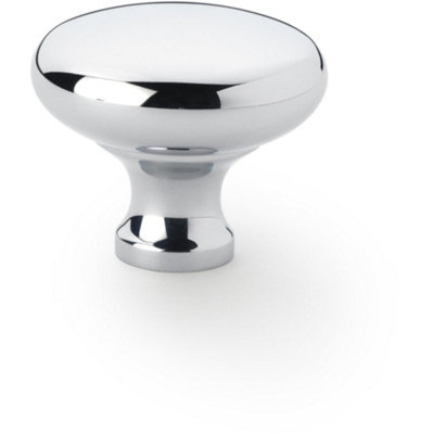Victorian Round Door Knob - Polished Chrome 38mm - Kitchen Cabinet Pull Handle