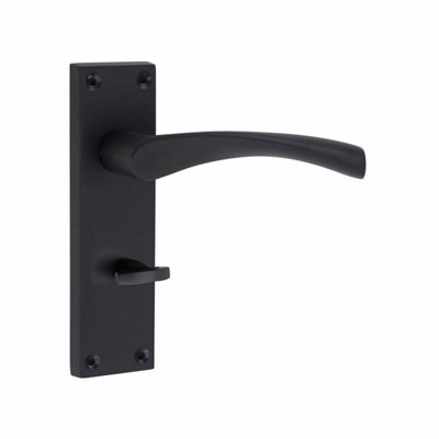 Victorian Scroll Astrid Handle Matt Black Bathroom Door Handles ...
