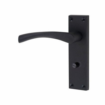 Victorian Scroll Astrid Handle Matt Black Bathroom Door Handles Bathroom Mortise Lock Set 1 Pair ...