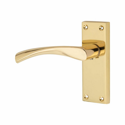 Victorian Scroll Astrid Handle Polished Brass Bathroom WC Toilet Door ...