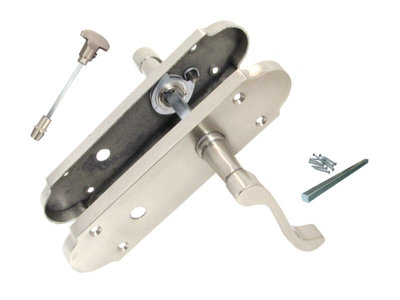 Victorian Scroll on Shaped Backplate BATH Door Handle Epsom STYLE SATIN
