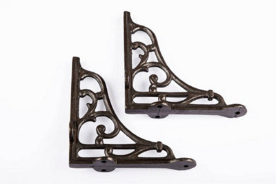 Victorian Scroll Shelf Brackets 7X7.5 Inch Bracket Cast Iron