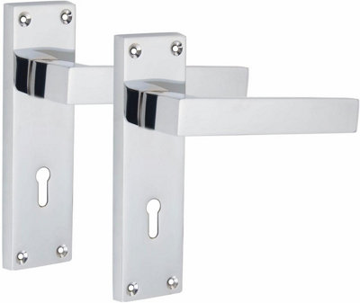 Victorian Straight Delta Handle, Polished Chrome Lever Lock Internal ...