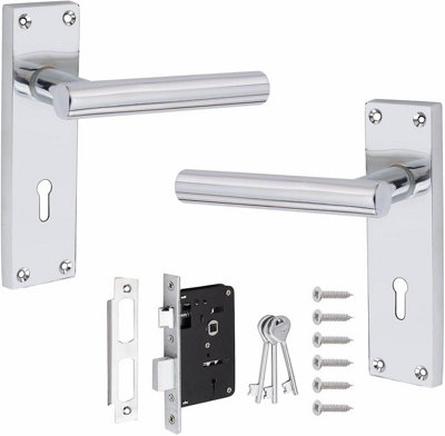 Golden Grace Polished Chrome Victorian Scroll Astrid Door Handle Set 4 Pack