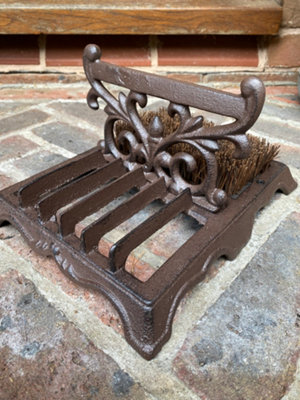 Victorian Style Cast Iron Ornate Boot Scraper And Brush - 5
