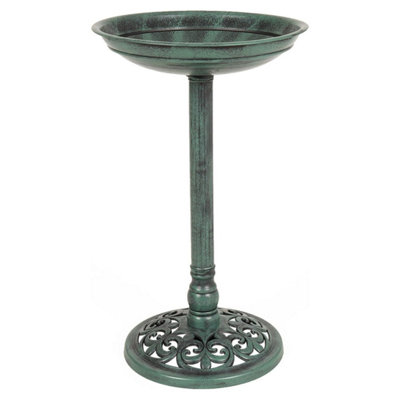 Victorian Style Rustic Metal Effect Traditional Resin Bird Bath