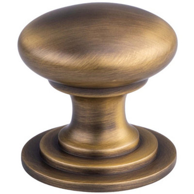 Victorian Tiered Door Knob - 42mm Antique Brass Cabinet Pull Handle Round Rose