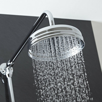 Victorian Traditional Shower Mixer Rigid Riser Kit Diverter Chrome Ceramic Lever - 4