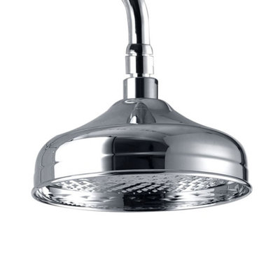 Victorian Traditional Shower Mixer Rigid Riser Kit Diverter Chrome Ceramic Lever - 6