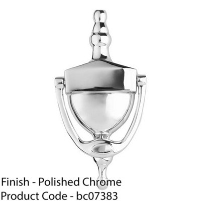 Victorian Urn Front Door Knocker - 196mm Height - Polished Chrome Traditional