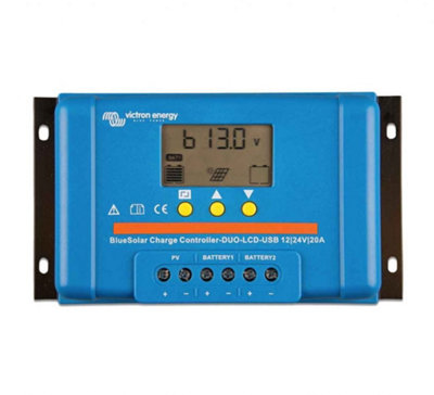 Victron Energy Bluesolar PWM Duo Charge Controller 12/24v 20A LCD Screen and 2 USB Ports