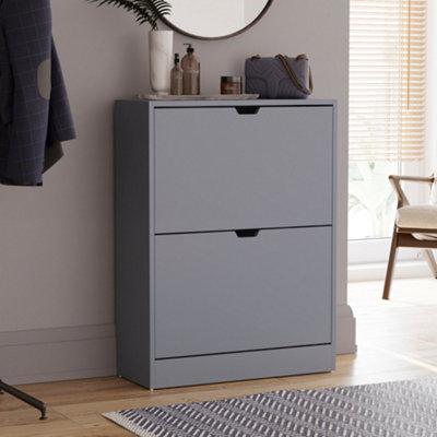 Vida Designs 2 Drawer Grey Shoe Cabinet - FSC Certified
