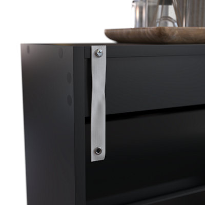 Vida Designs 3 Drawer Black Shoe Cabinet - FSC Certified