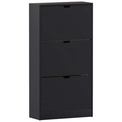 Vida Designs 3 Drawer Black Shoe Cabinet - FSC Certified