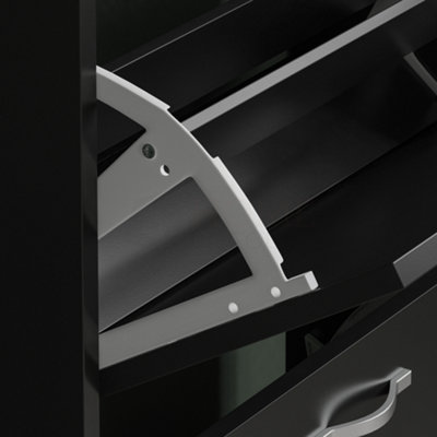 Vida Designs 3 Drawer Shoe Storage Cabinet Black