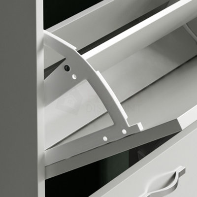 Vida Designs 3 Drawer Shoe Storage Cabinet White