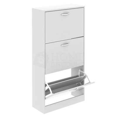 Vida Designs 3 Drawer Shoe Storage Cabinet White