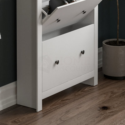 Vida Designs Arlington 2 Door 1 Drawer White Shoe Storage Cabinet DIY at B Q