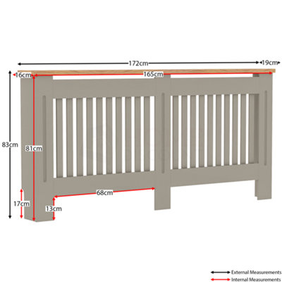 Vida Designs Arlington Extra Large Grey MDF Radiator Cover | DIY at B&Q