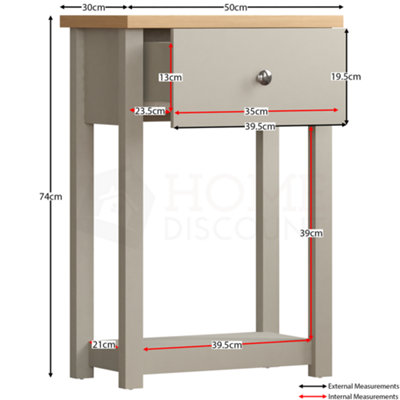 Vida Designs Arlington Grey 1 Drawer Console Table With Undershelf