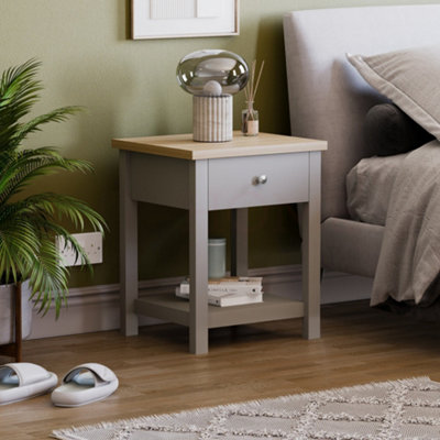 Vida Designs Arlington Grey 1 Drawer Side Table Coffee End Bedside ...