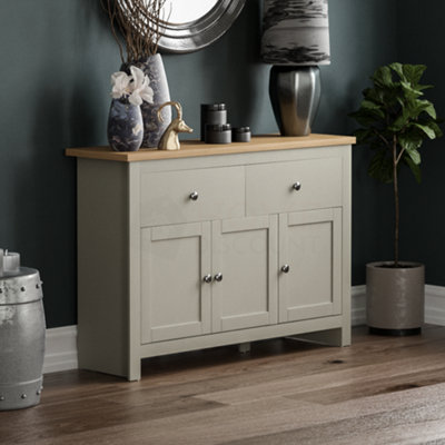 Vida Designs Arlington Grey 2 Drawer 3 Door Sideboard Storage Cabinet Cupboard