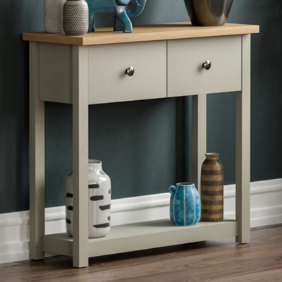 Vida Designs Arlington Grey 2 Drawer Console Table With Undershelf