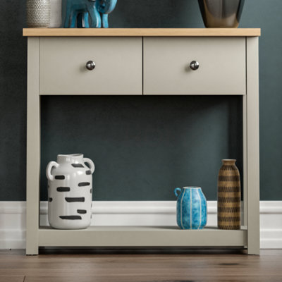Vida Designs Arlington Grey 2 Drawer Console Table With Undershelf