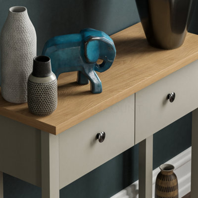 Vida Designs Arlington Grey 2 Drawer Console Table With Undershelf