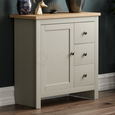 Vida Designs Arlington Grey 3 Drawer 1 Door Sideboard Storage Cabinet Cupboard