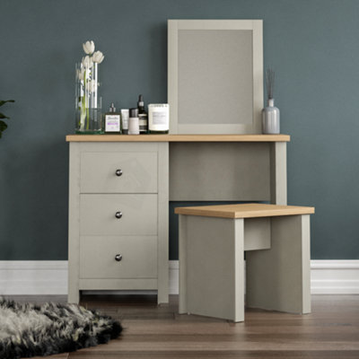 Vida Designs Arlington Grey 3 Drawer Bedroom Dressing Table Set