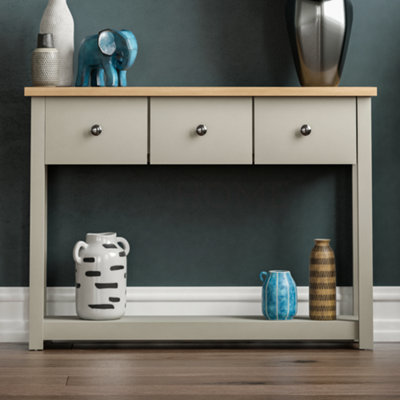 Vida Designs Arlington Grey 3 Drawer Console Table With Undershelf