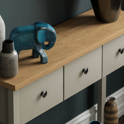 Vida Designs Arlington Grey 3 Drawer Console Table With Undershelf