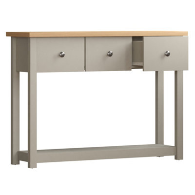 Vida Designs Arlington Grey 3 Drawer Console Table With Undershelf