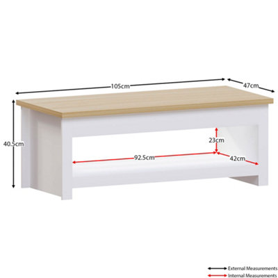 Vida Designs Arlington White 1 Shelf Storage Coffee Table