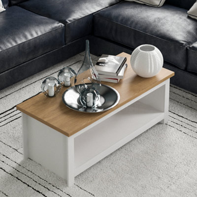 Vida Designs Arlington White 1 Shelf Storage Coffee Table