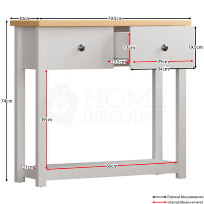 Vida Designs Arlington White 2 Drawer Console Table With Undershelf