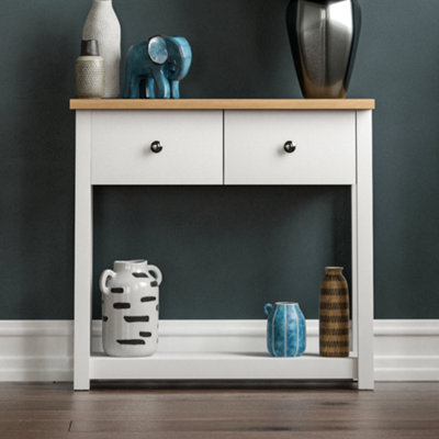 Vida Designs Arlington White 2 Drawer Console Table With Undershelf
