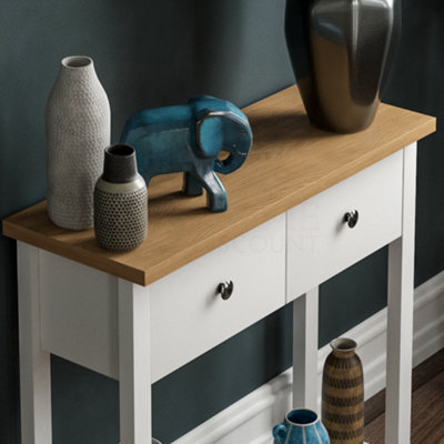 Vida Designs Arlington White 2 Drawer Console Table With Undershelf