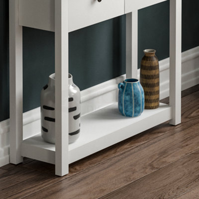 Vida Designs Arlington White 2 Drawer Console Table With Undershelf