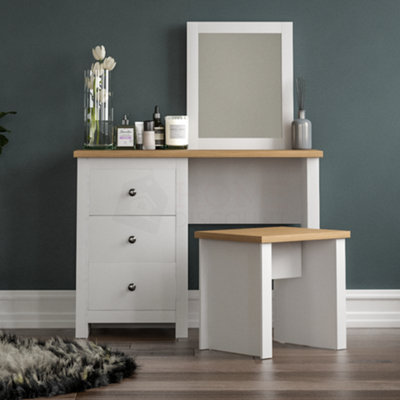 Vida Designs Arlington White 3 Drawer Bedroom Dressing Table Set