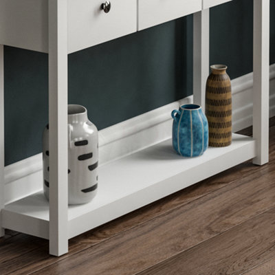 Vida Designs Arlington White 3 Drawer Console Table With Undershelf
