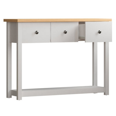 Vida Designs Arlington White 3 Drawer Console Table With Undershelf
