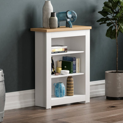 Vida Designs Arlington White 3 Tier Bookcase Freestanding Shelving Unit (H)750mm (W)600mm (D)240mm