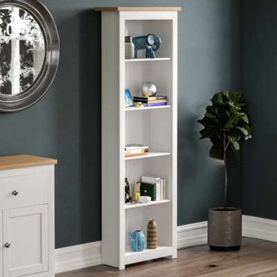 Vida Designs Arlington White 5 Tier Bookcase Freestanding Shelving Unit ...