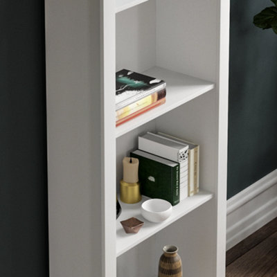 Vida Designs Arlington White 5 Tier Bookcase Freestanding Shelving Unit (H)1750mm (W)600mm (D)240mm