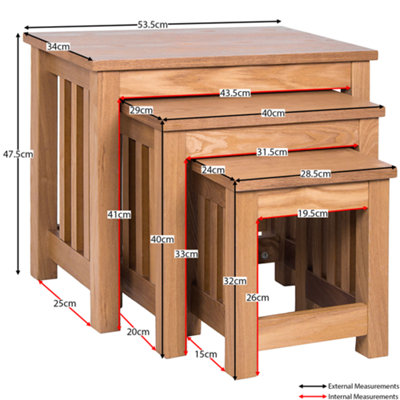 Vida Designs Ashton Nest Of Tables Set of 3 Coffee Side End Table