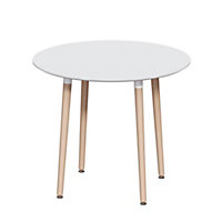 Vida Designs Batley 4 Seater Round Dining Table, White