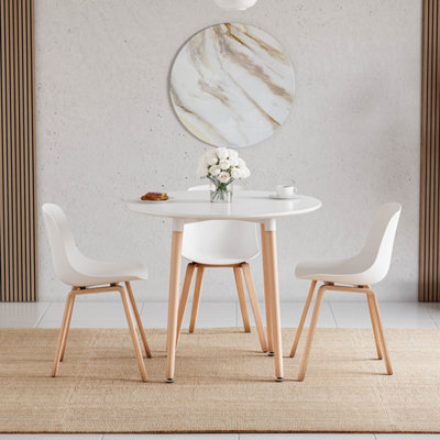 Homy Casa Table à Manger Ronde Avec Pieds En Bois Massif Pour Coin Petit-déjeuner De Cuisi... | Home Depot Canada